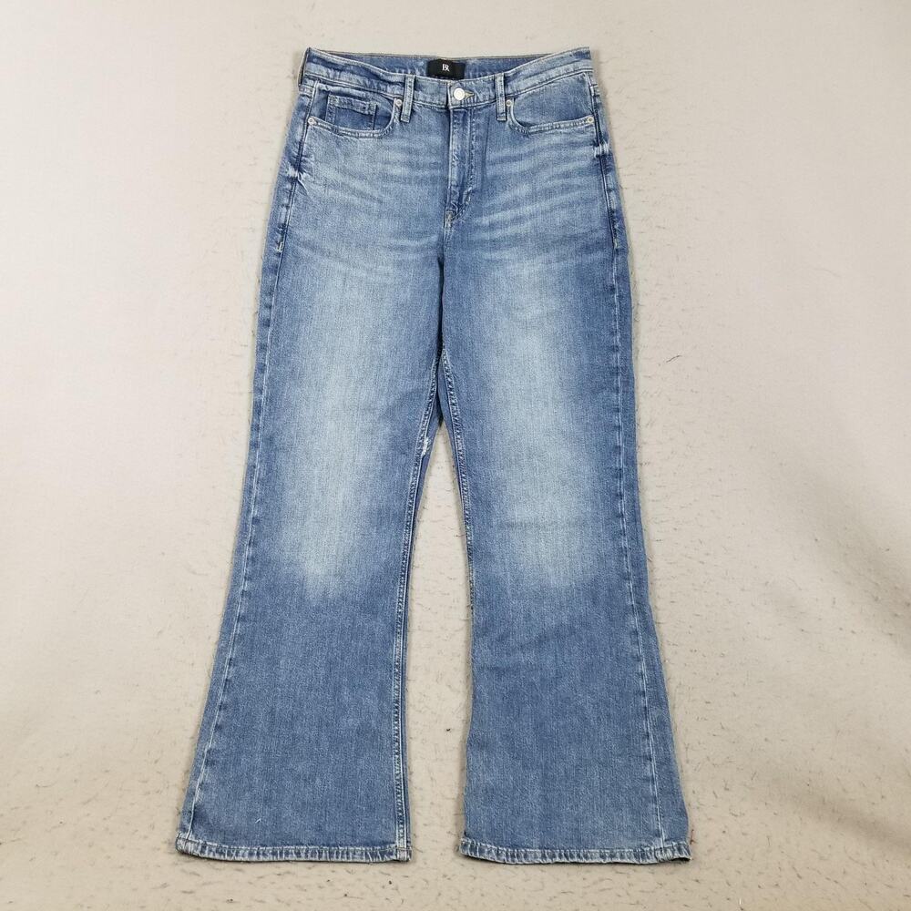 Banana Republic Jeans Womens 30 Blue Light Wash High Rise Wide Leg Stretch Denim